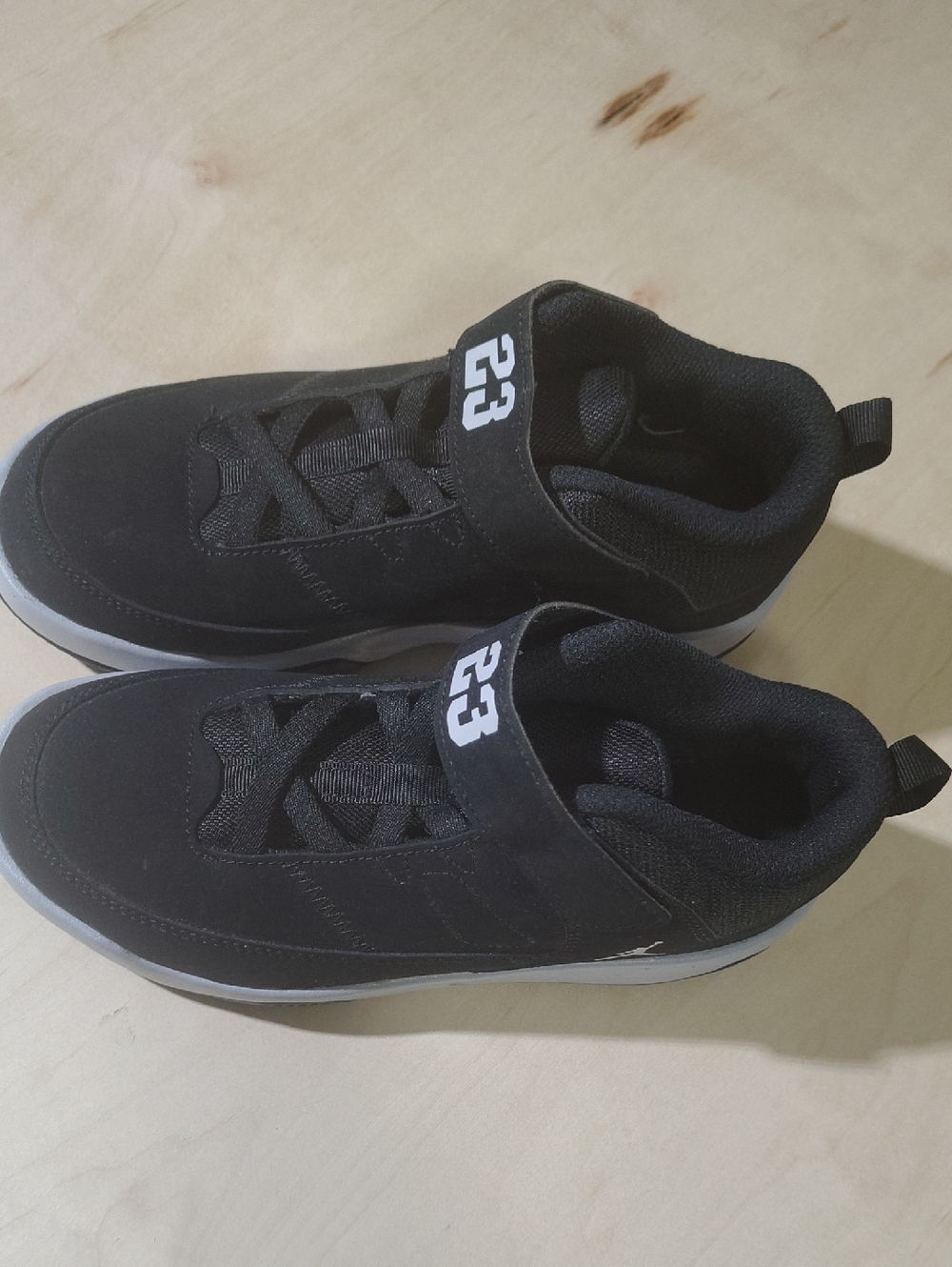 Kids Black Sneakers with '23' Strap